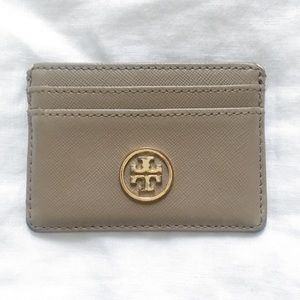 Tory Burch Robinson Slim Card Case Wallet, Tan